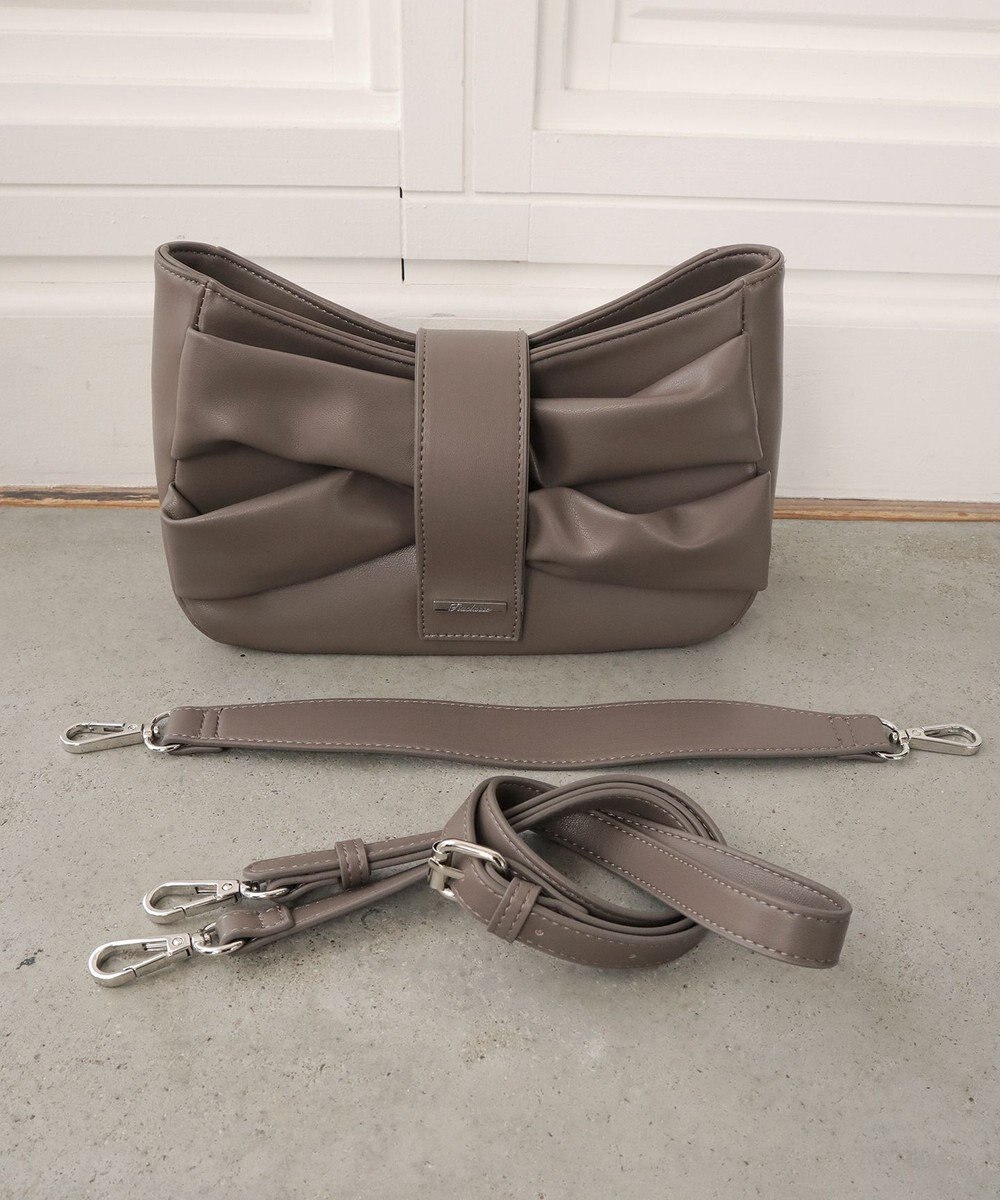 Tiaclasse 【安田美沙子さん着用・2way】リボンギャザーミニバッグ 