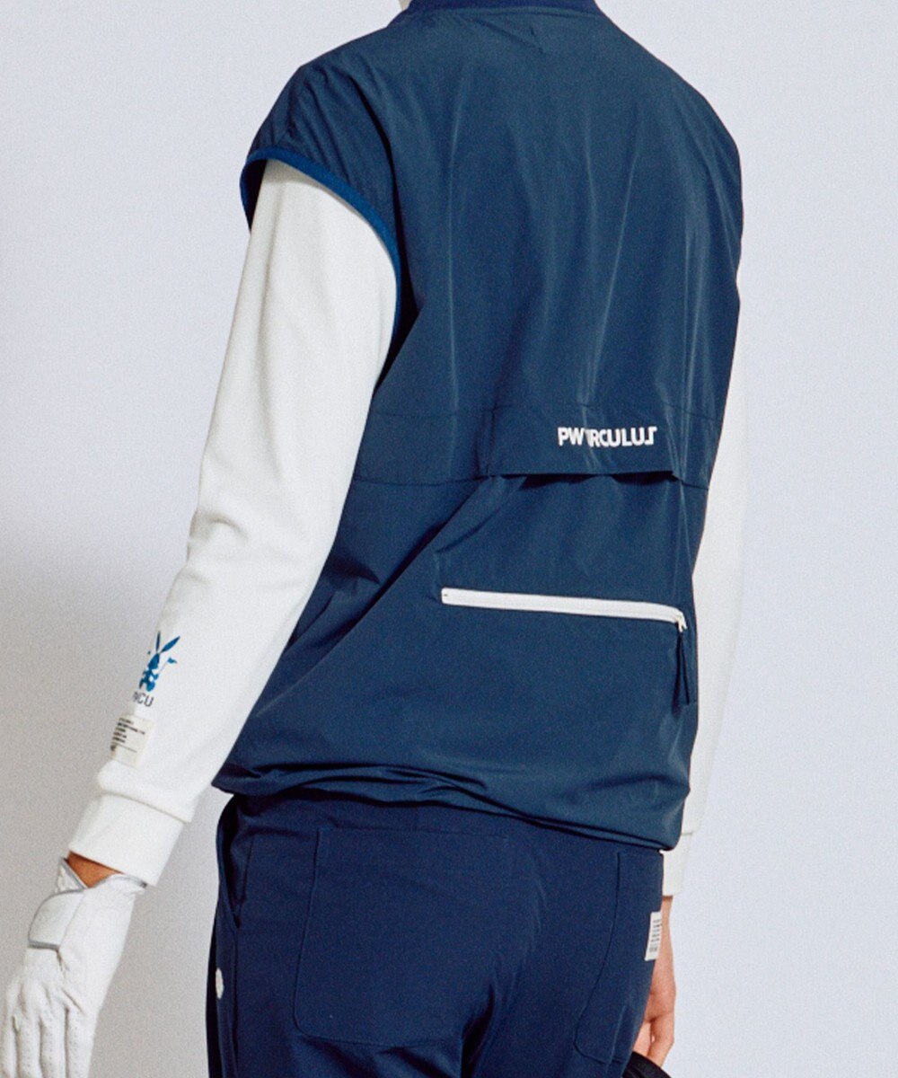 PW CIRCULUS 【撥水加工 / 小さくまとまる】【UNISEX】オーバーサイズ パッカブルベスト ゴルフウェア メンズ レディース 