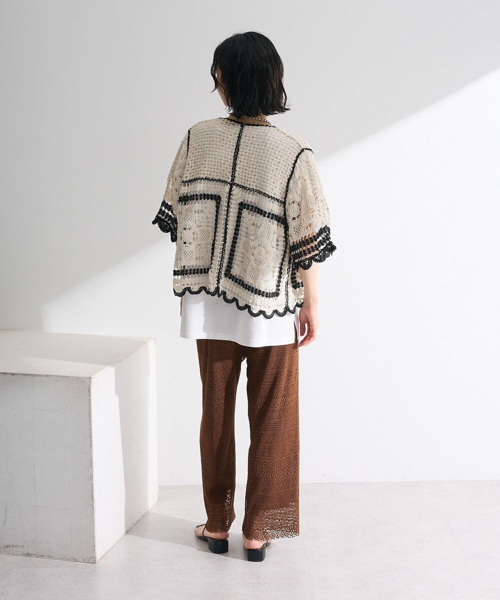 Green Parks ・ＥＬＥＮＣＡＲＥ　ＤＵＥ　カギ針風レースカーデ 