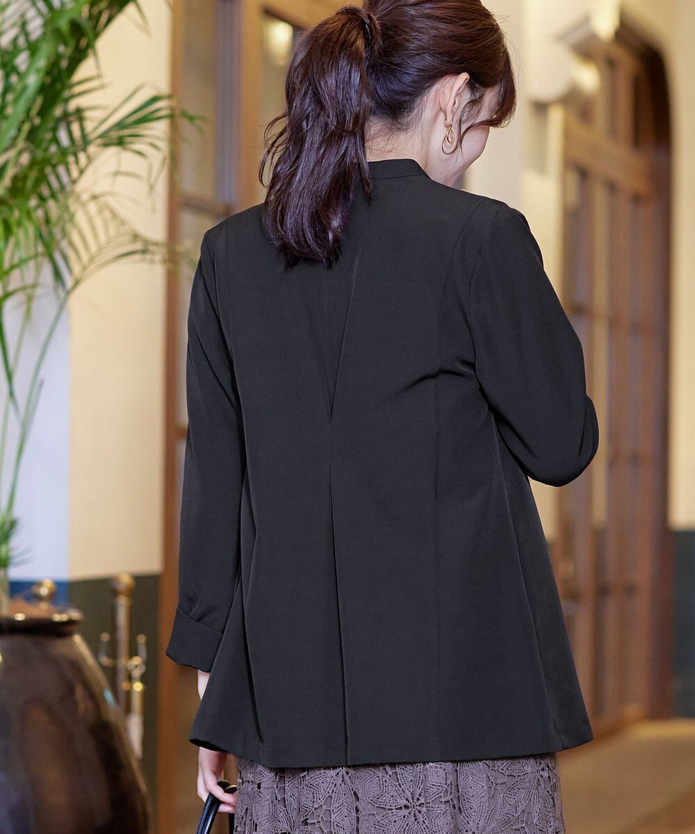 Tiaclasse 【ダブルストレッチ・洗える】カラーレスロングジャケット 