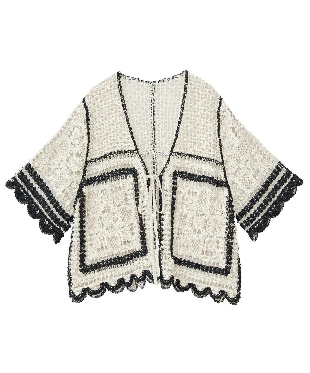 Green Parks ・ＥＬＥＮＣＡＲＥ　ＤＵＥ　カギ針風レースカーデ 