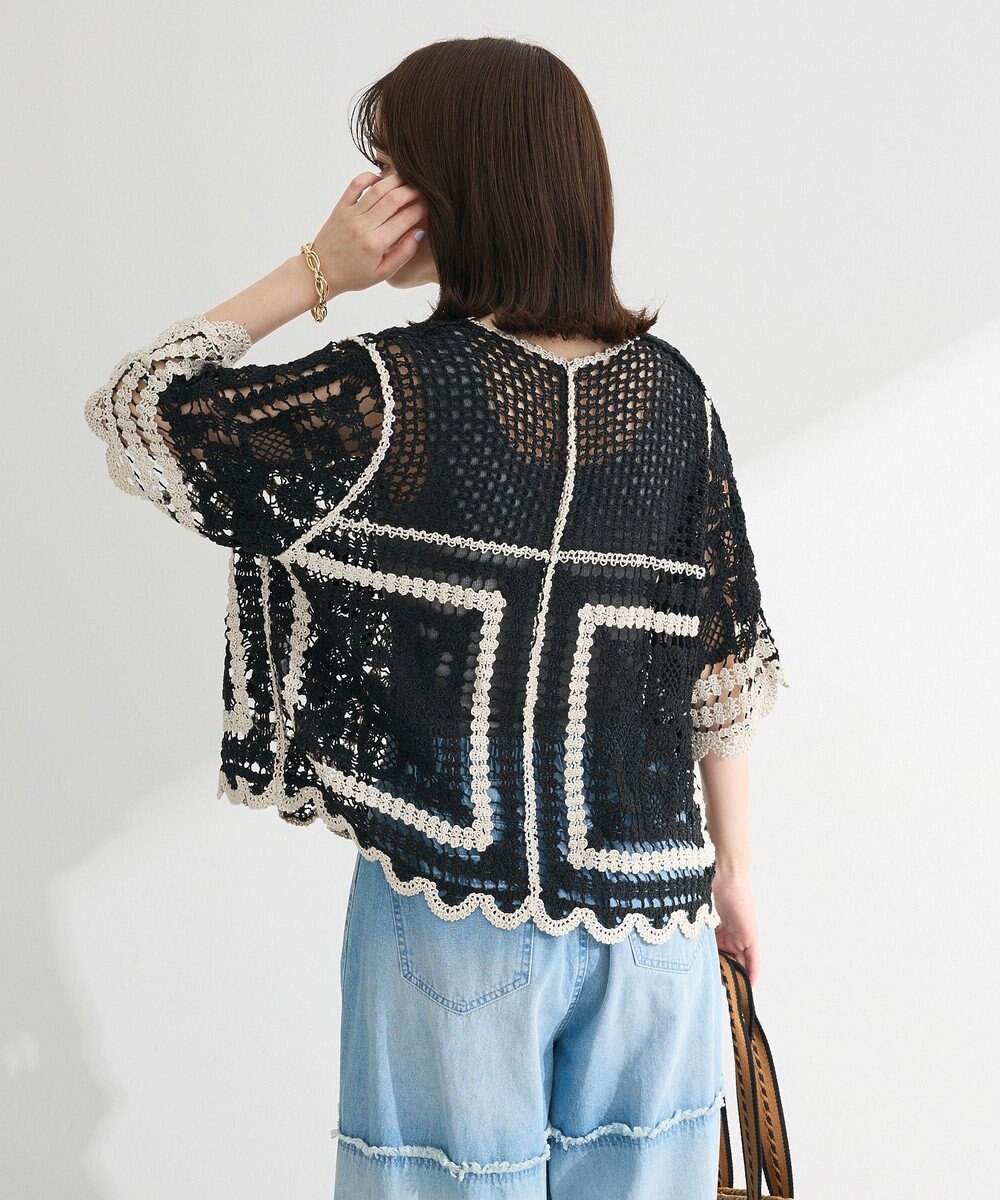 Green Parks ・ＥＬＥＮＣＡＲＥ　ＤＵＥ　カギ針風レースカーデ 