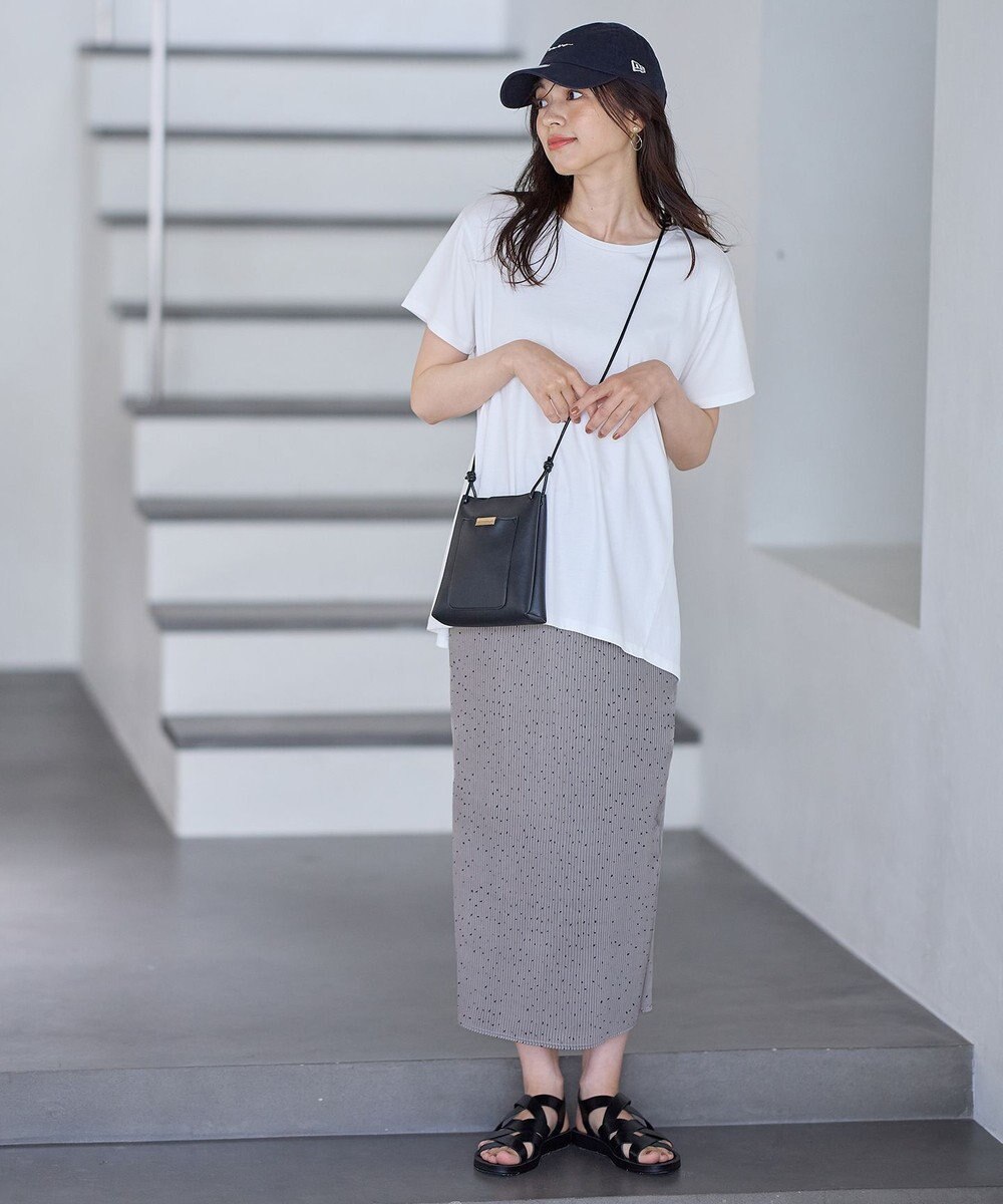 ANY L 【汗ジミ防止加工】シルケットスムースバックギャザーチュニック 