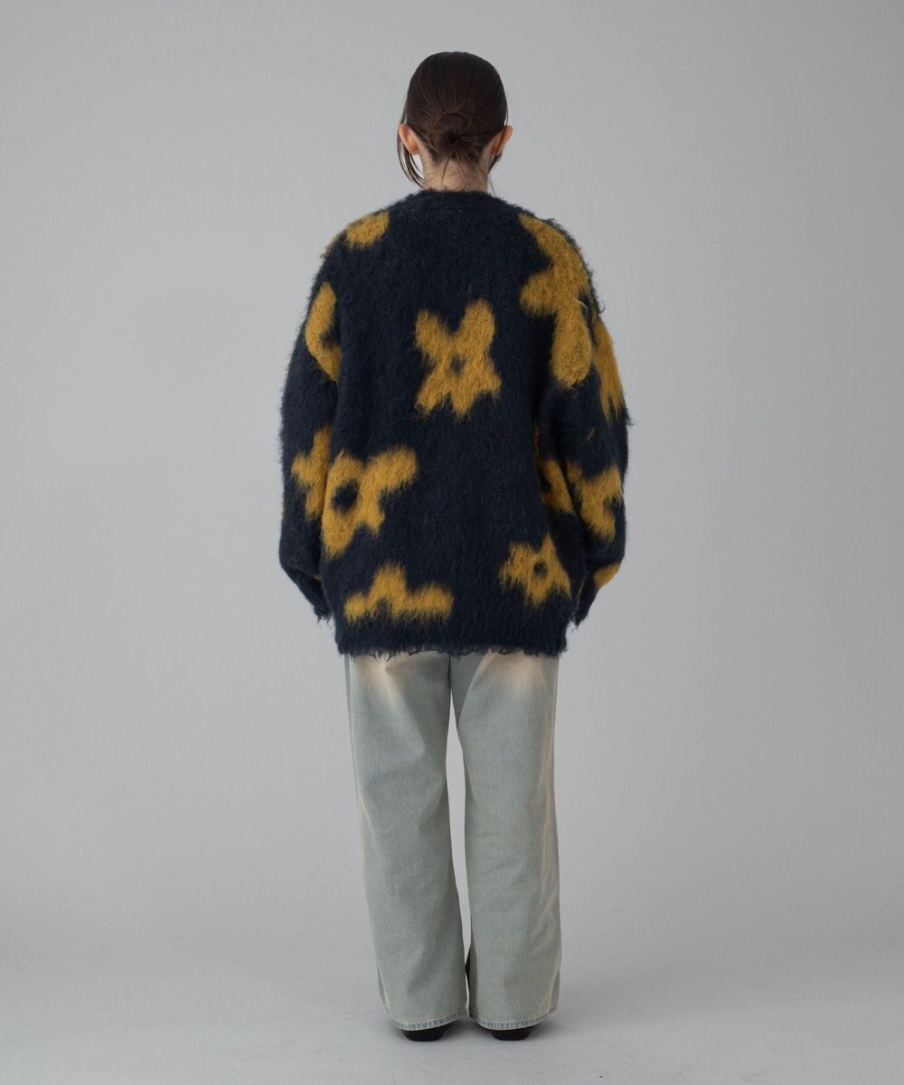 WEGO 【ユニセックス着用ITEM/MLサイズ展開】モヘアタッチパターンカーディガン 