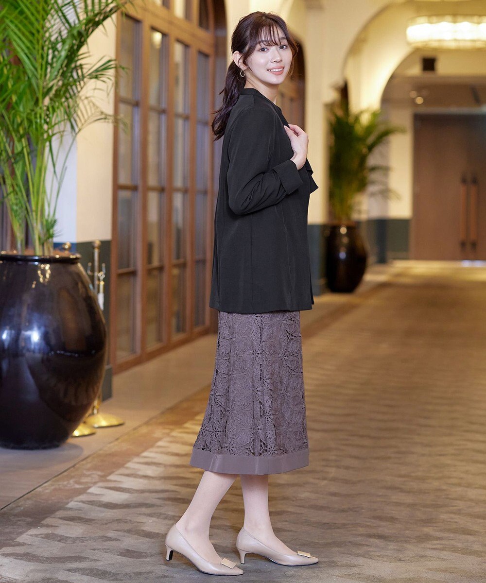 Tiaclasse 【ダブルストレッチ・洗える】カラーレスロングジャケット 