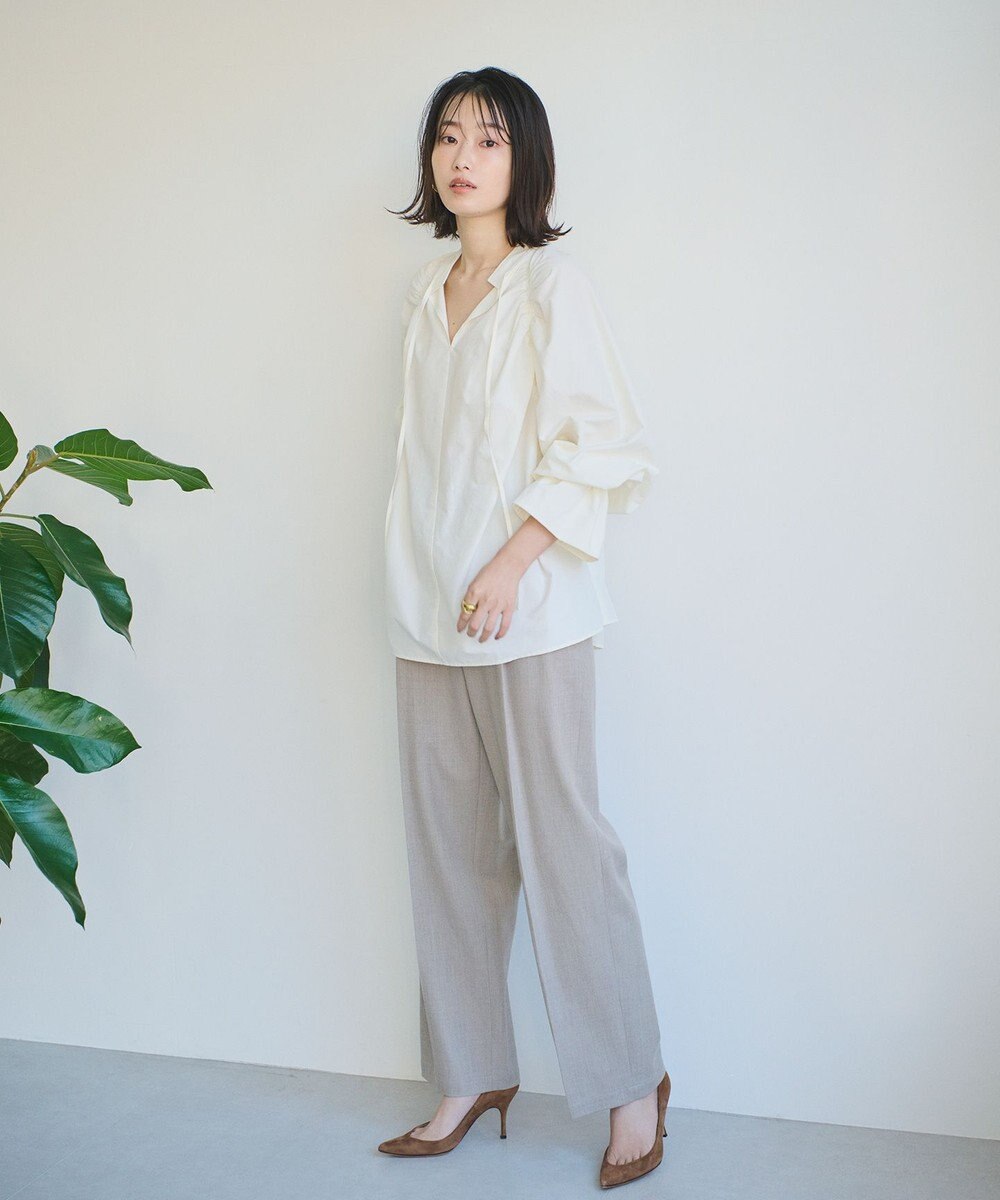 #Newans 【ANSWER for 骨格ナチュラル】ギャザーショルダーシャツ 