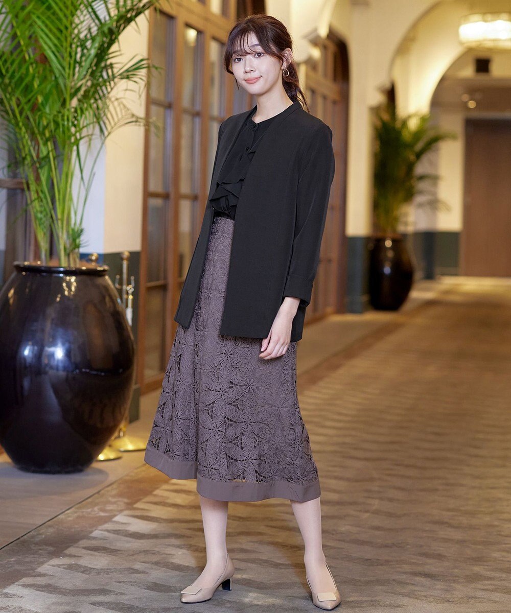 Tiaclasse 【ダブルストレッチ・洗える】カラーレスロングジャケット 