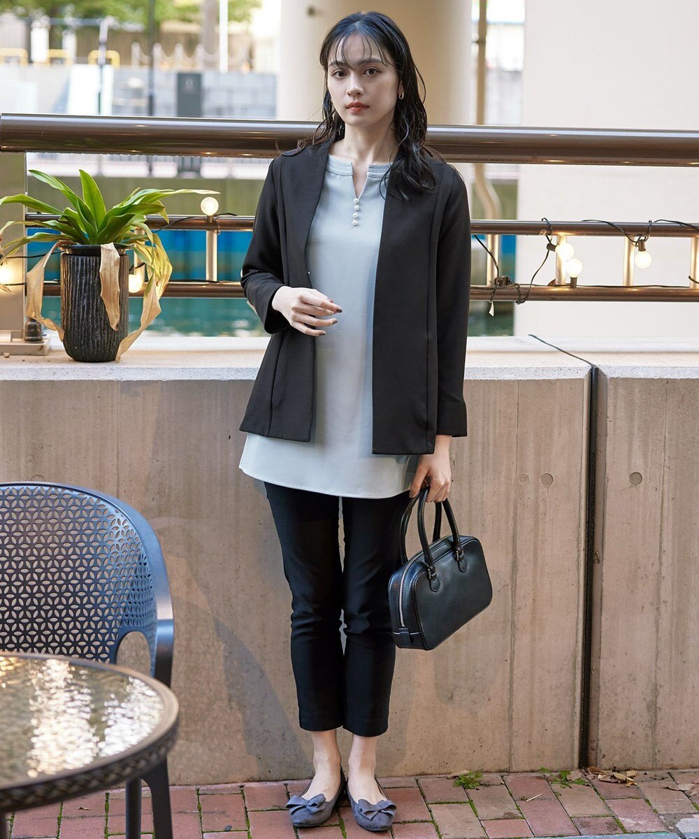 Tiaclasse 【ダブルストレッチ・洗える】カラーレスロングジャケット 