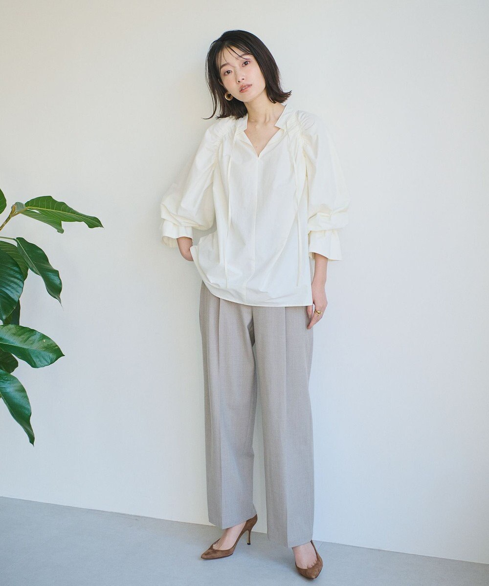 #Newans 【ANSWER for 骨格ナチュラル】ギャザーショルダーシャツ 