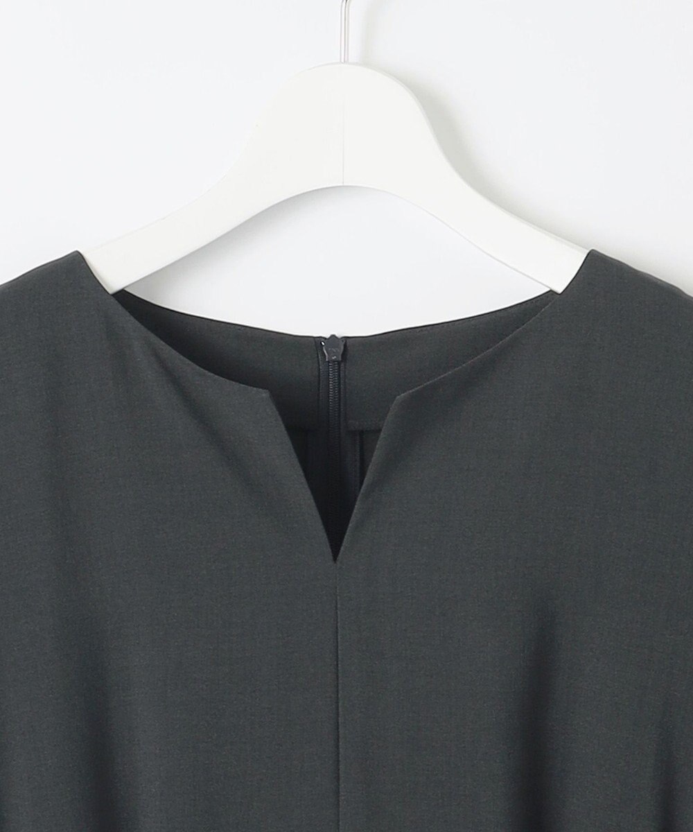 自由区 L 【17号サイズまで展開・カタログ掲載・UVカット・洗える】ウーステッドライク ワンピース 