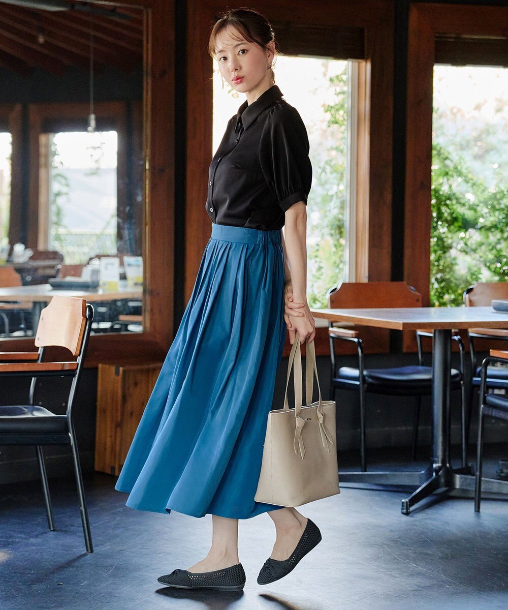 Tiaclasse L 【洗える】パフスリーブシャツブラウス 