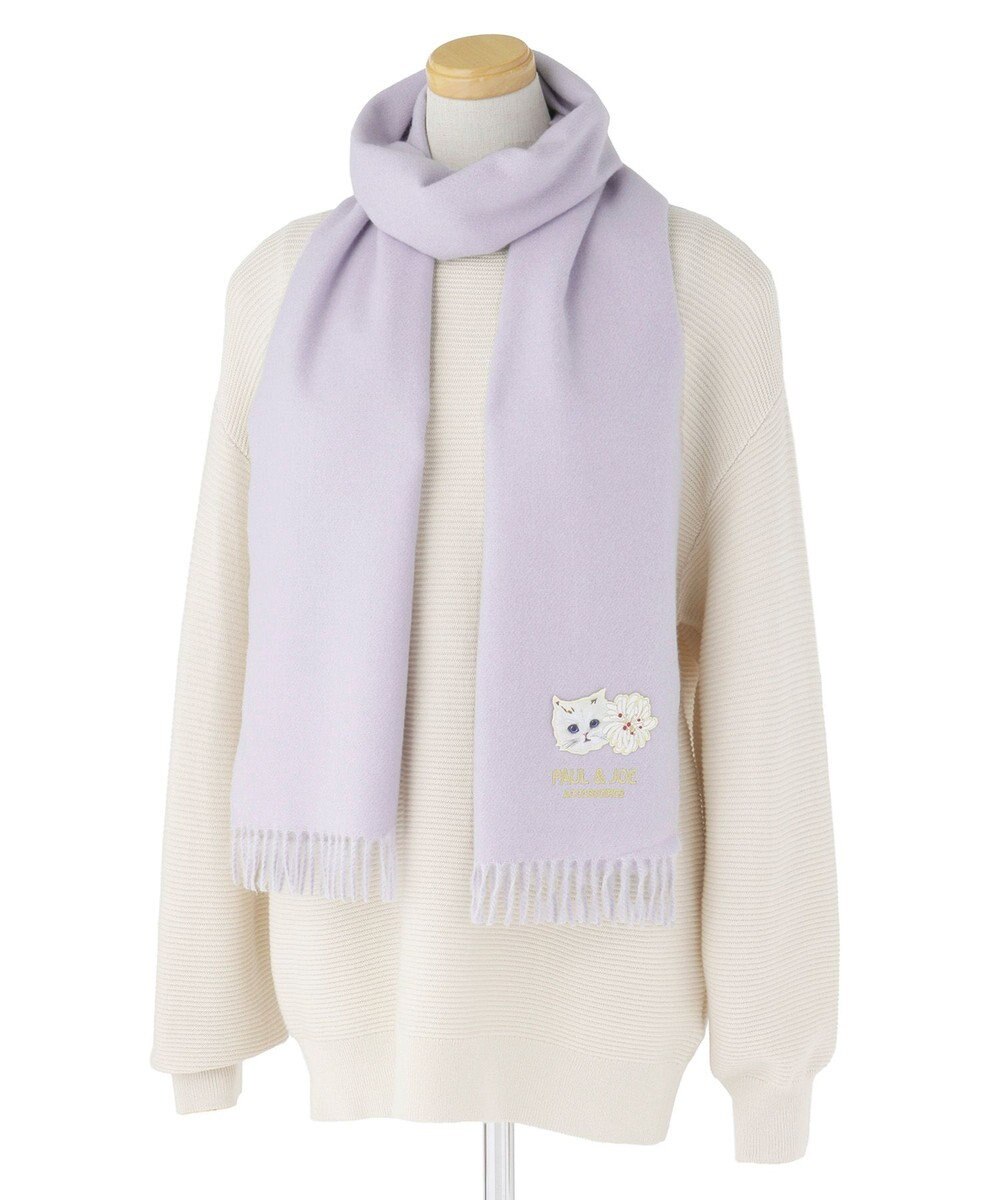 MOONBAT PAUL & JOE ACCESSOIRES ジプシー×クリザンテームワッペン付きムースタッチマフラー（パッケージ入り） 