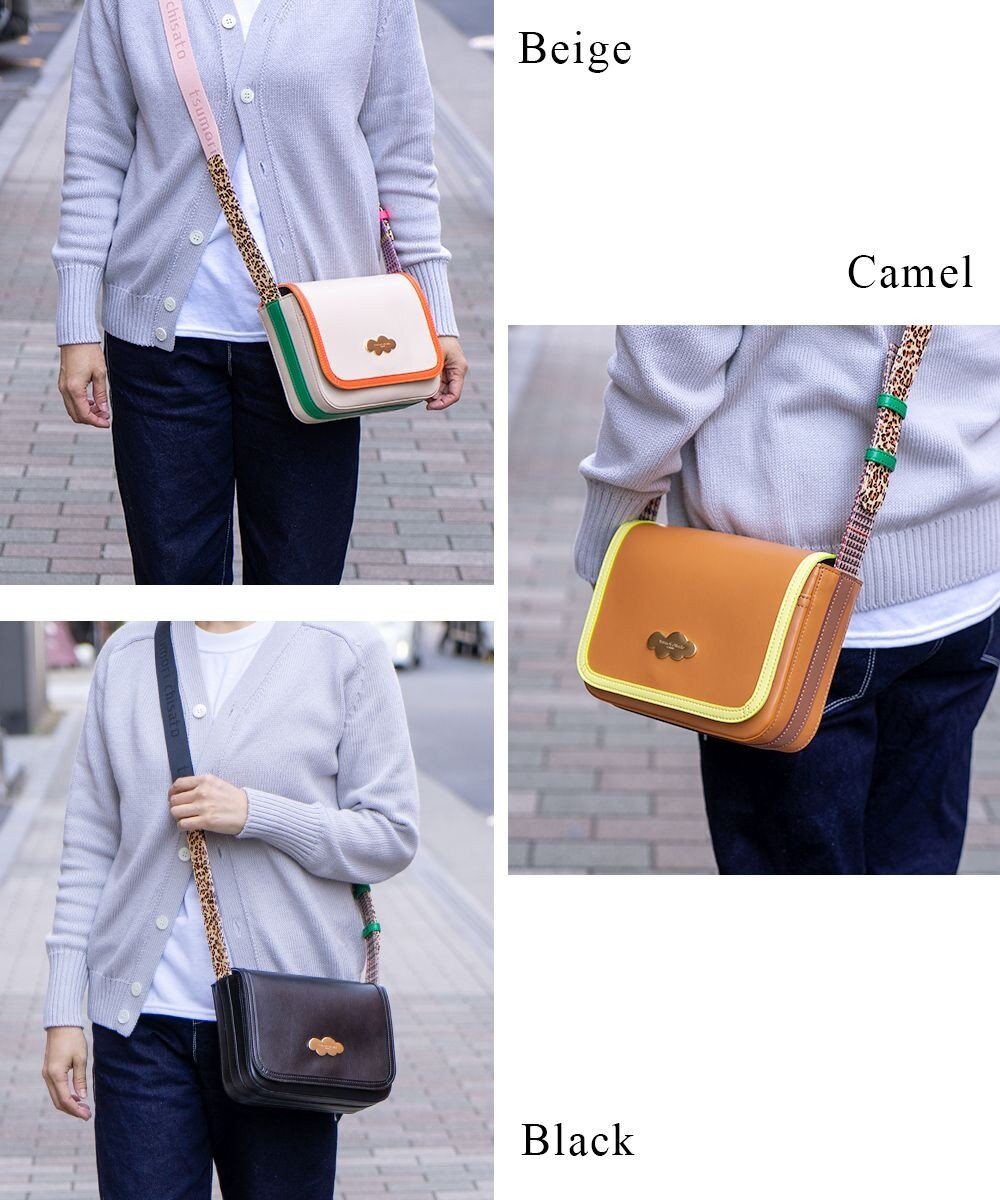 tsumori chisato CARRY カラーコンビエコレザー ショルダーバッグ 