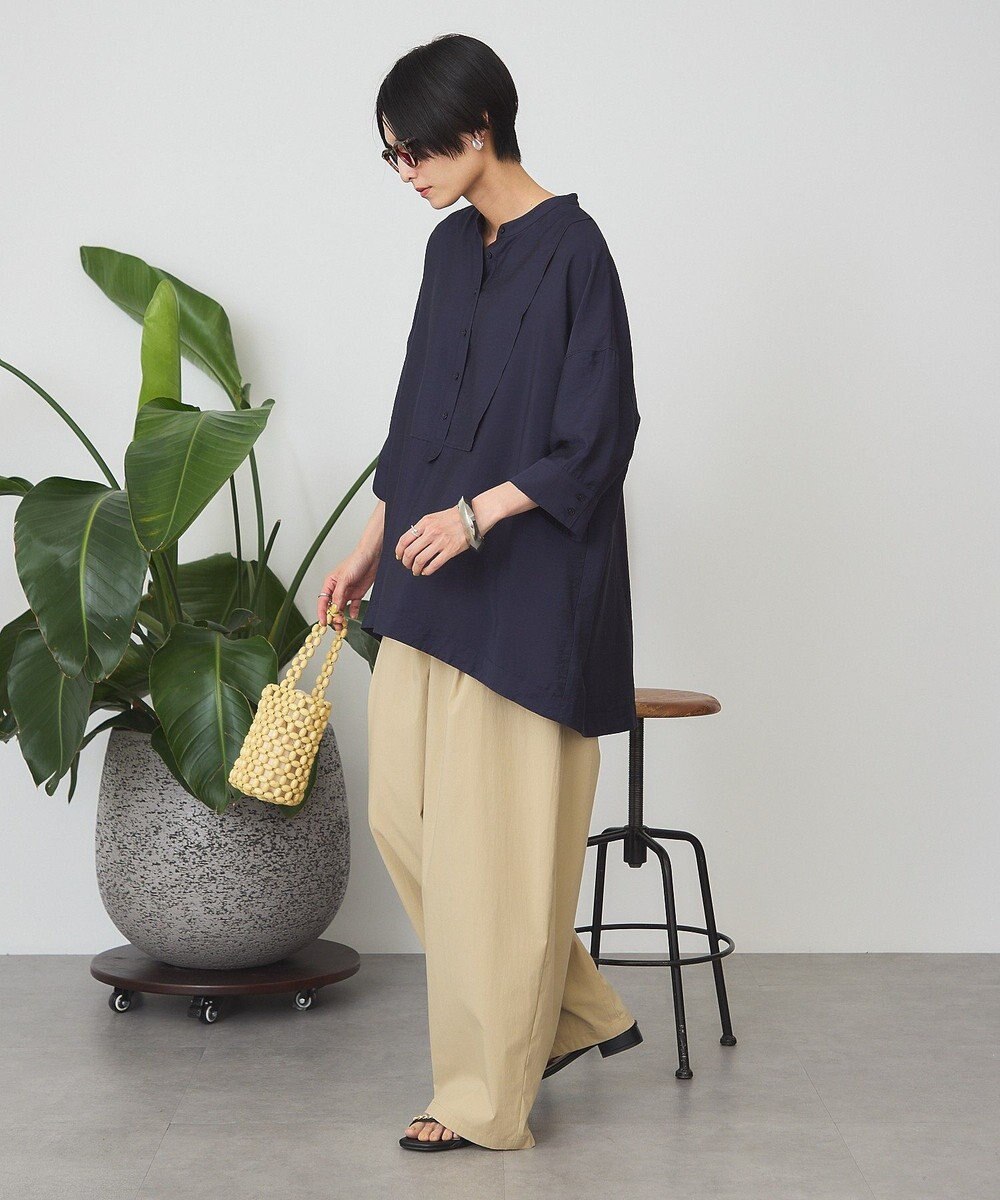 AMERICAN HOLIC 【WEB限定】接触冷感バンドカラーシャツチュニック 