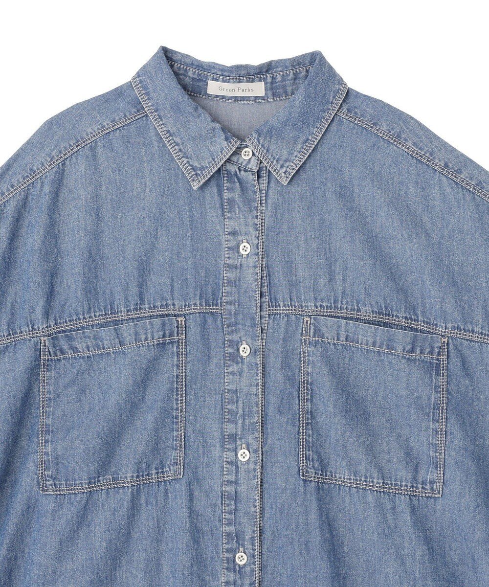 Green Parks シアーデニムシャツワンピース 