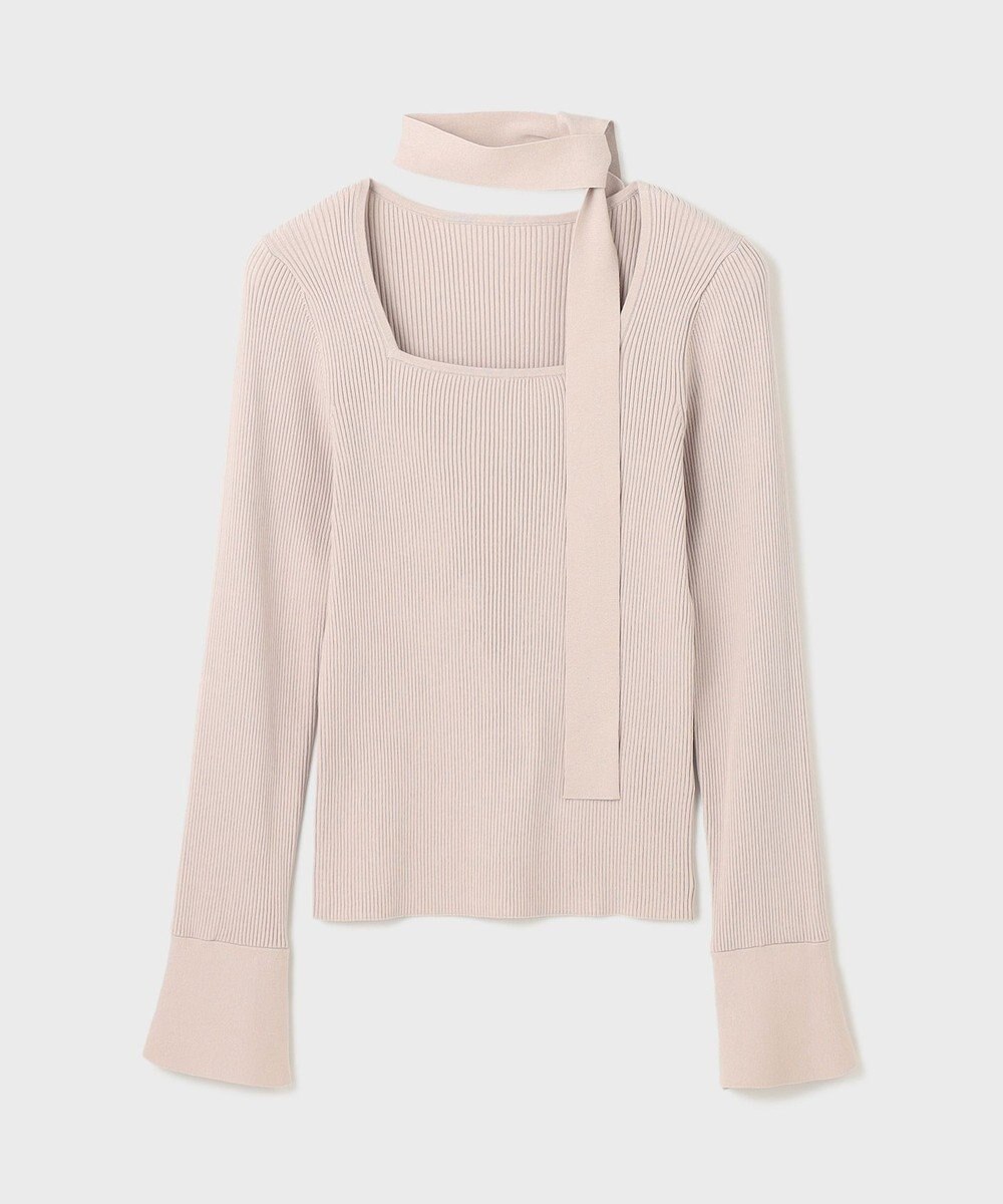 GRACE CONTINENTAL ボウタイリブニットトップ 