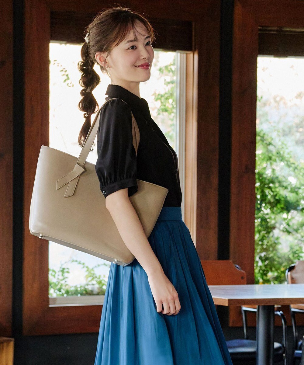 Tiaclasse L 【洗える】パフスリーブシャツブラウス 