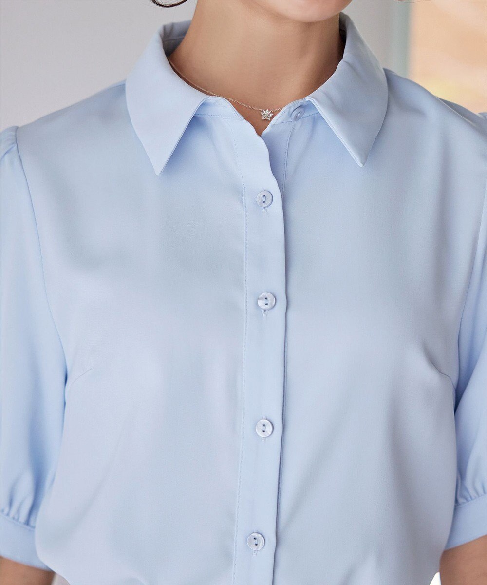 Tiaclasse L 【洗える】パフスリーブシャツブラウス 