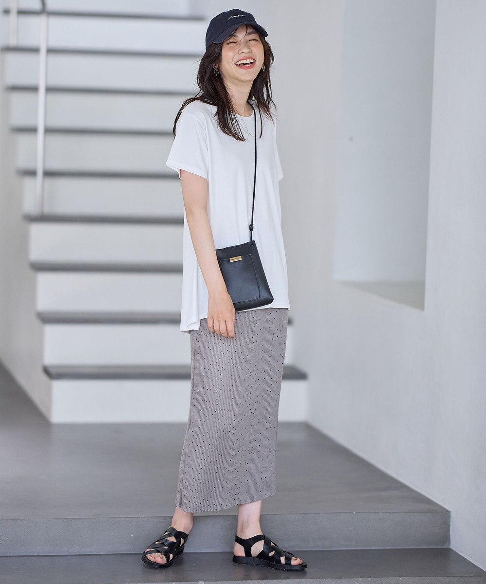 ANY L 【汗ジミ防止加工】シルケットスムースバックギャザーチュニック 