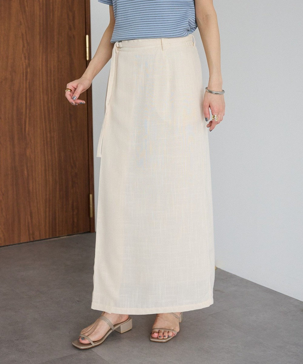 CRAFT STANDARD BOUTIQUE リネンライクラップ風スカート 