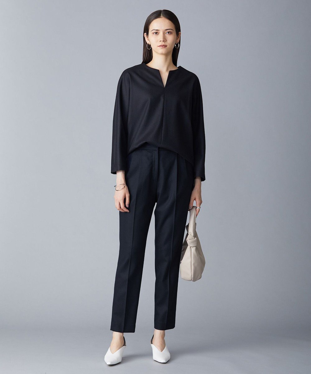 ICB 【洗える・WEB限定カラーあり】 ウールミルドサキソニー テーパードパンツ 