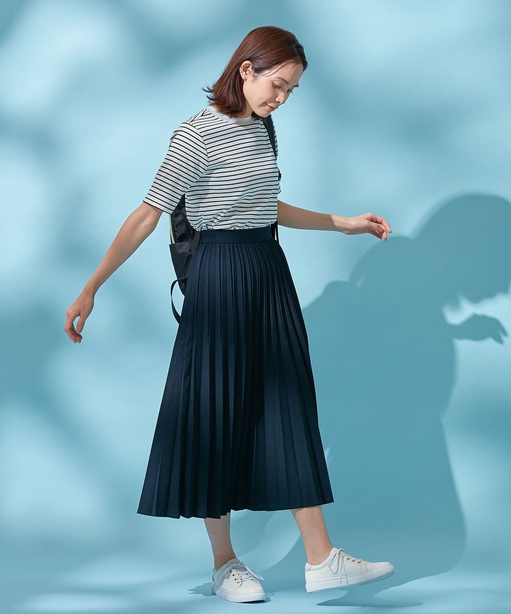 ANY 【ウエストゴム】リネンライクエアーヴィンテージ プリーツスカート 