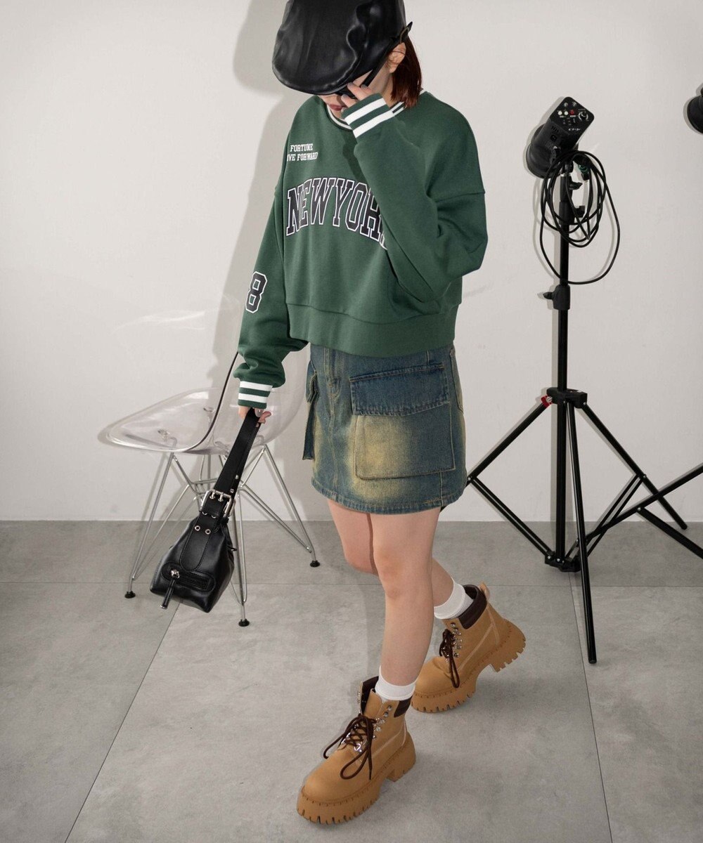 WEGO NEWYORKラインリブスウェット 