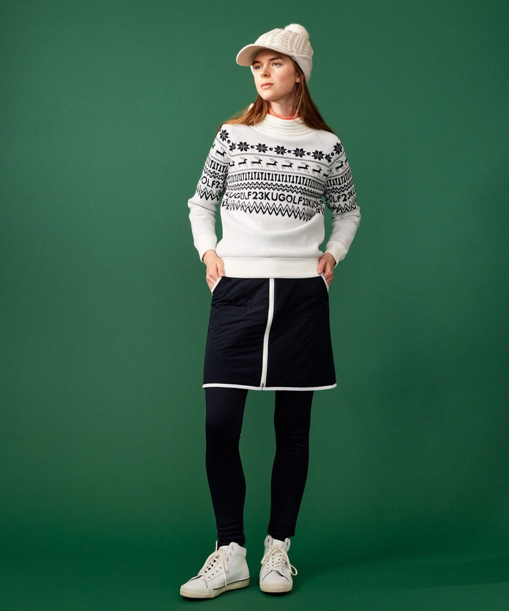 23区GOLF 【WOMEN】つば付きケーブル ニットキャップ 