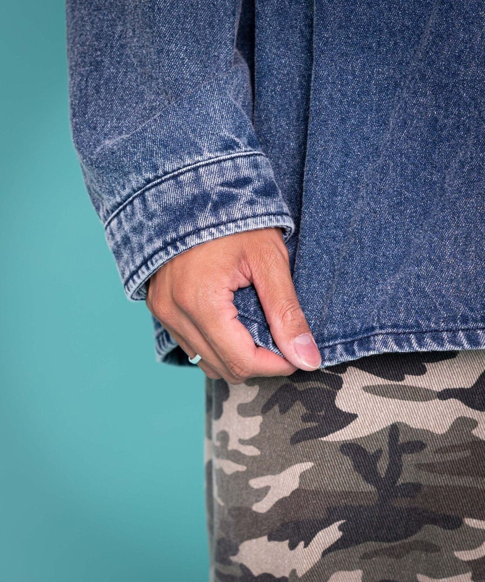 WEGO 【ユニセックス着用ITEM/MLサイズ展開】グラフィックデニムシャツ（LS） 