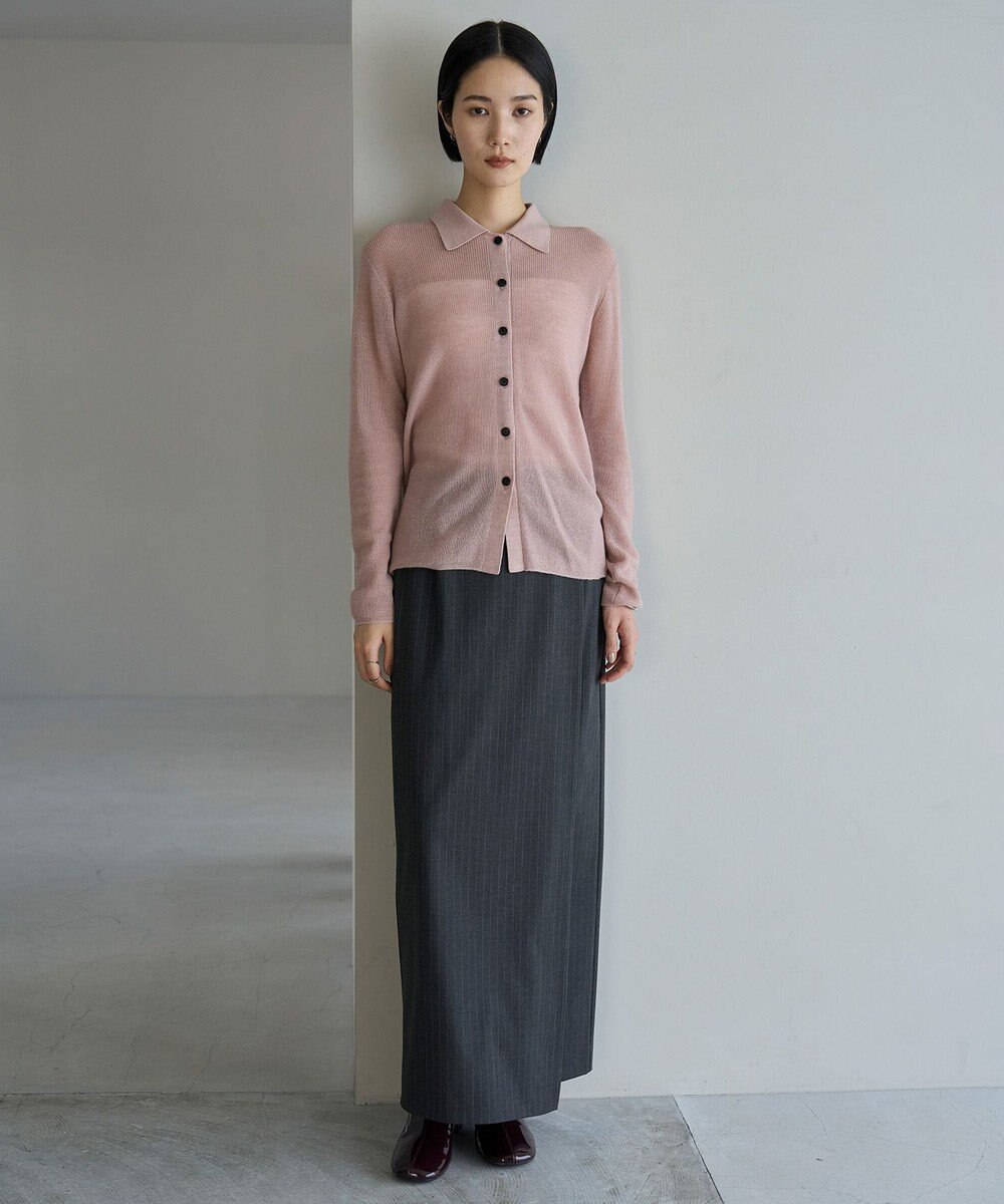 UNFILO ファインアルパカ 襟付きカーディガン 