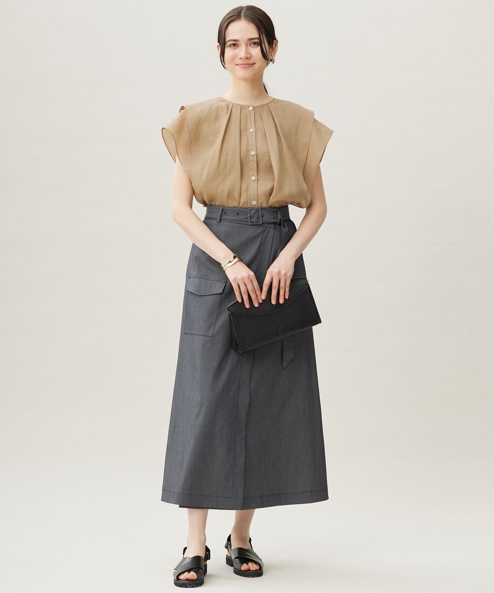 自由区 【カタログ掲載・接触冷感・洗える】シアーラミーローンフリル ブラウス 