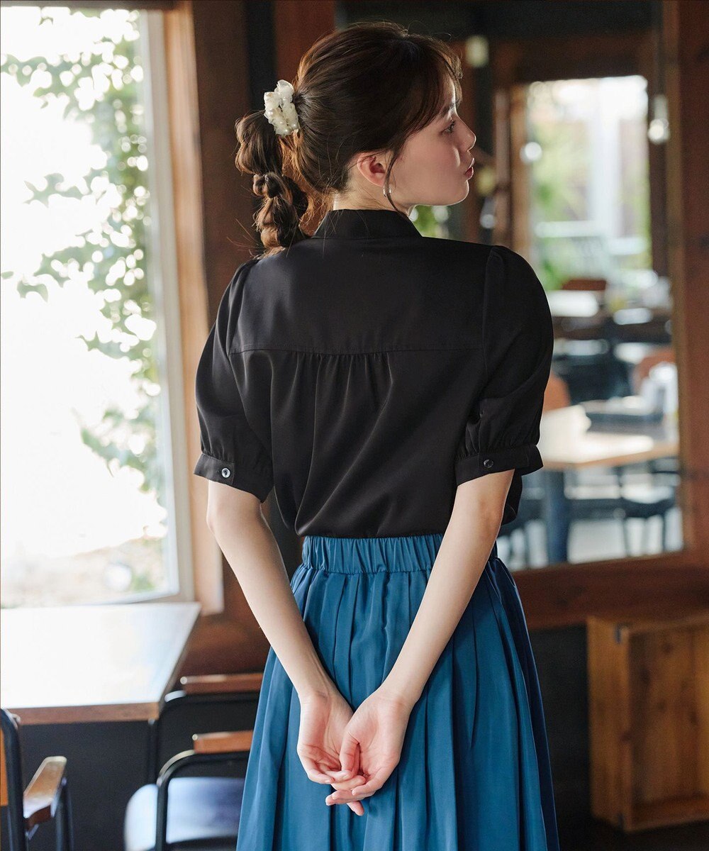 Tiaclasse L 【洗える】パフスリーブシャツブラウス 