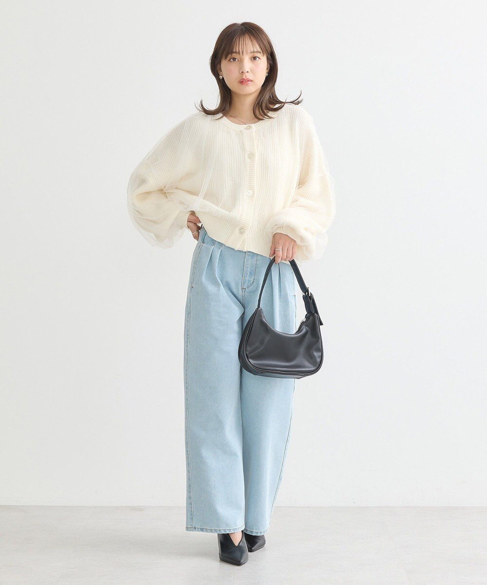 earth music&ecology チュールレイヤードカーディガン 