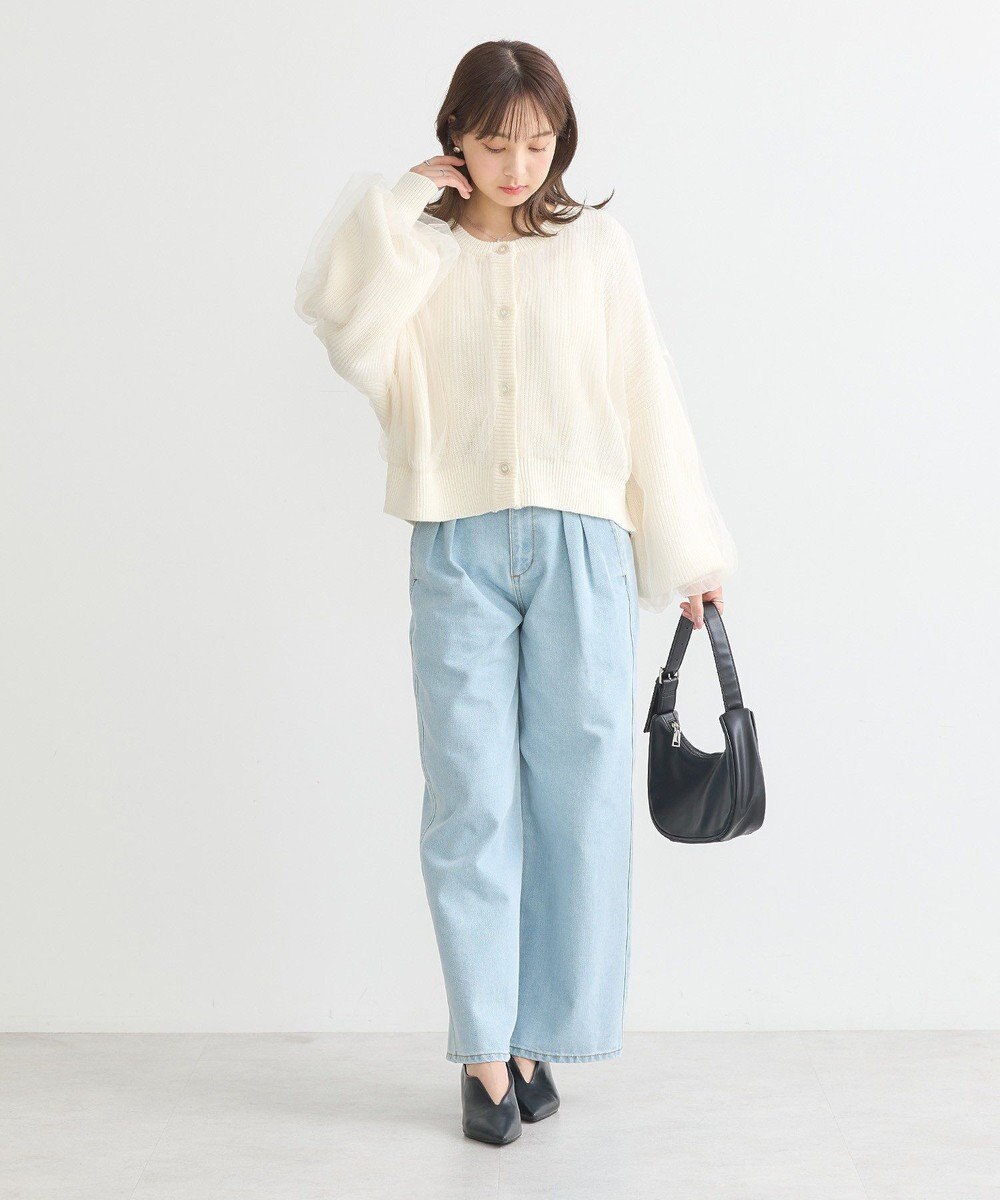 earth music&ecology チュールレイヤードカーディガン 