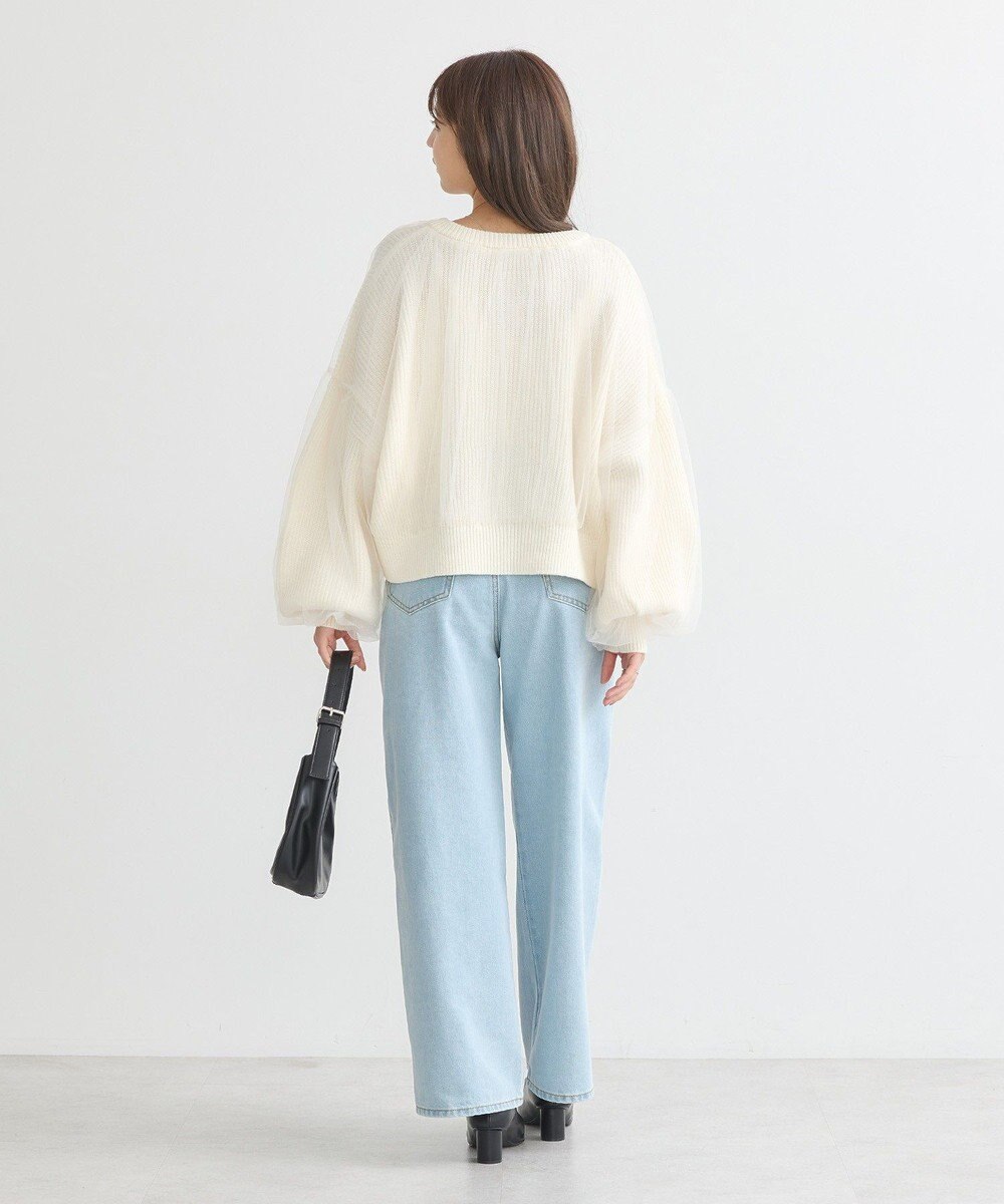 earth music&ecology チュールレイヤードカーディガン 