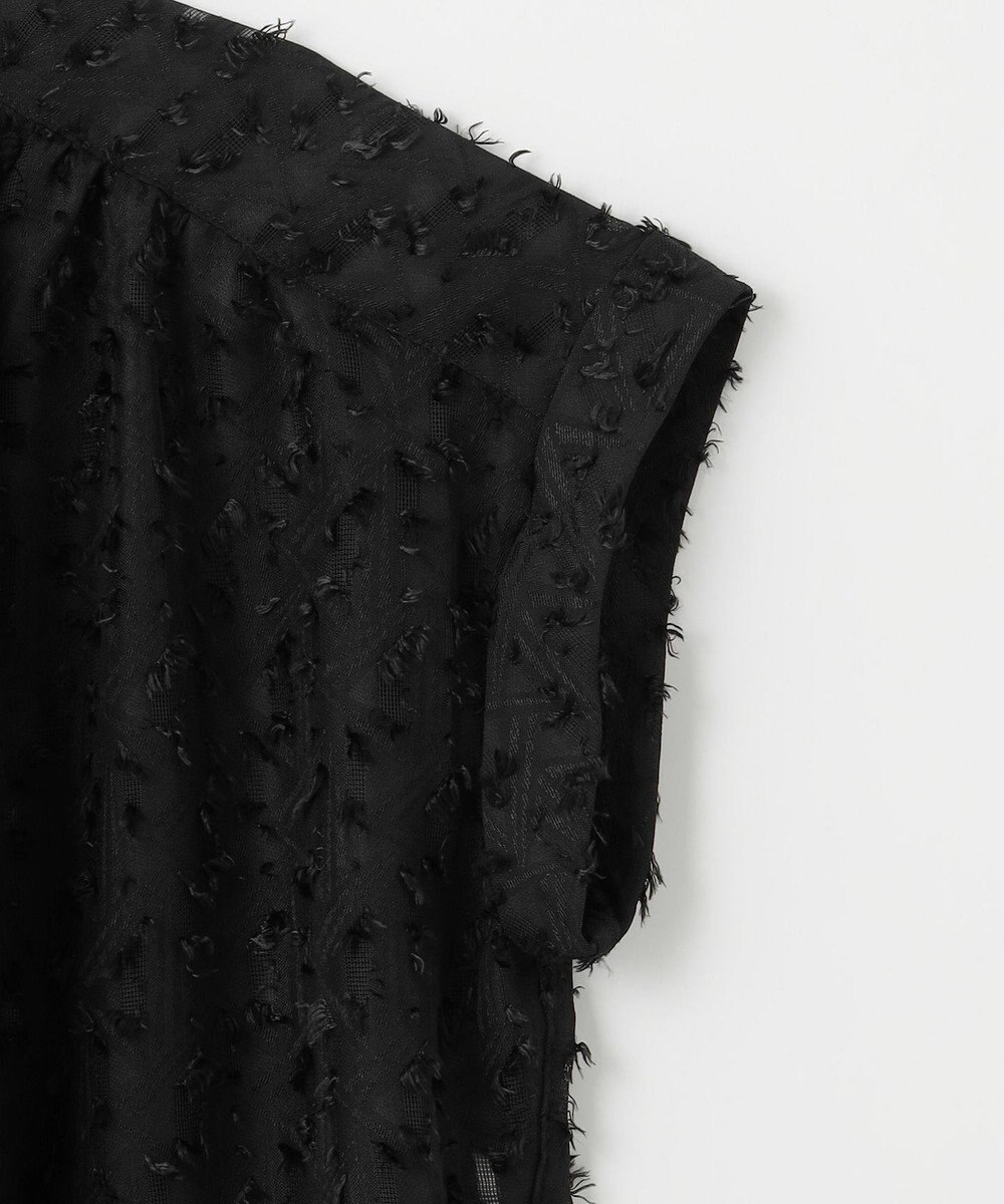 ANY 【洗濯機可】フェザーカットジャガードブラウス 