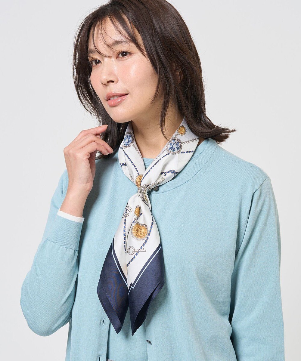 J.PRESS LADIES Traditional print  スクエア スカーフ 