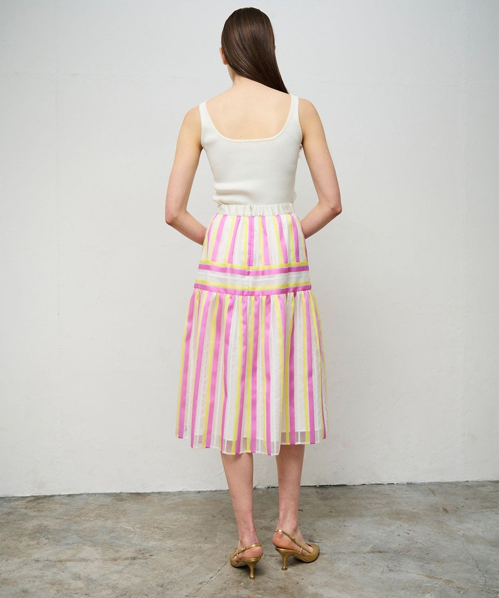 GRACE CONTINENTAL マルチシアーストライプスカート 