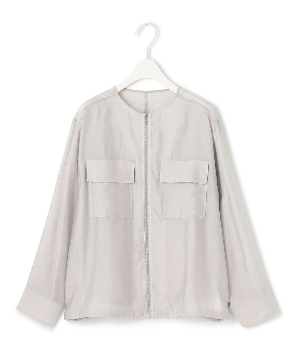 ICB 【洗える】リヨセルナイロンワッシャー ノーカラーブルゾン 