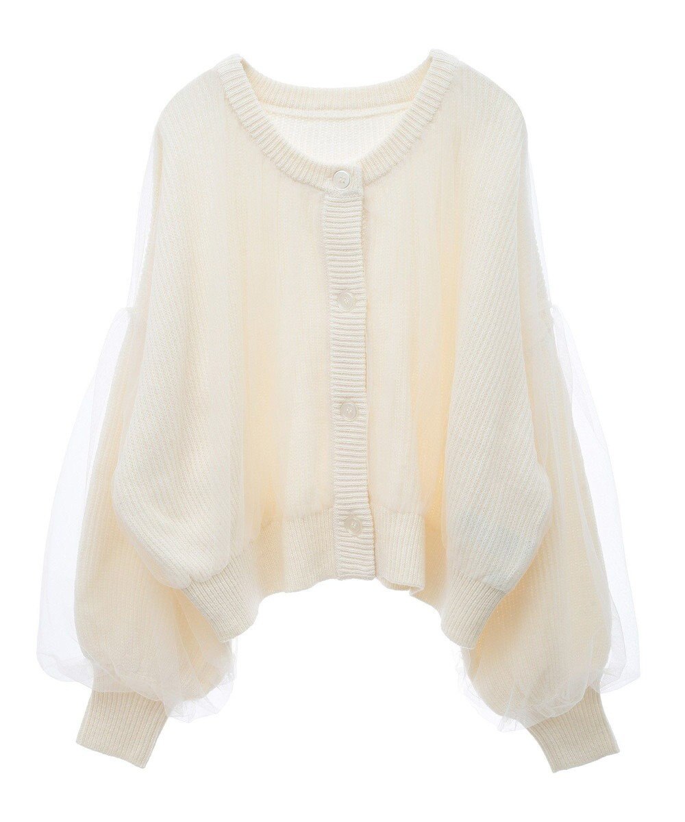 earth music&ecology チュールレイヤードカーディガン 