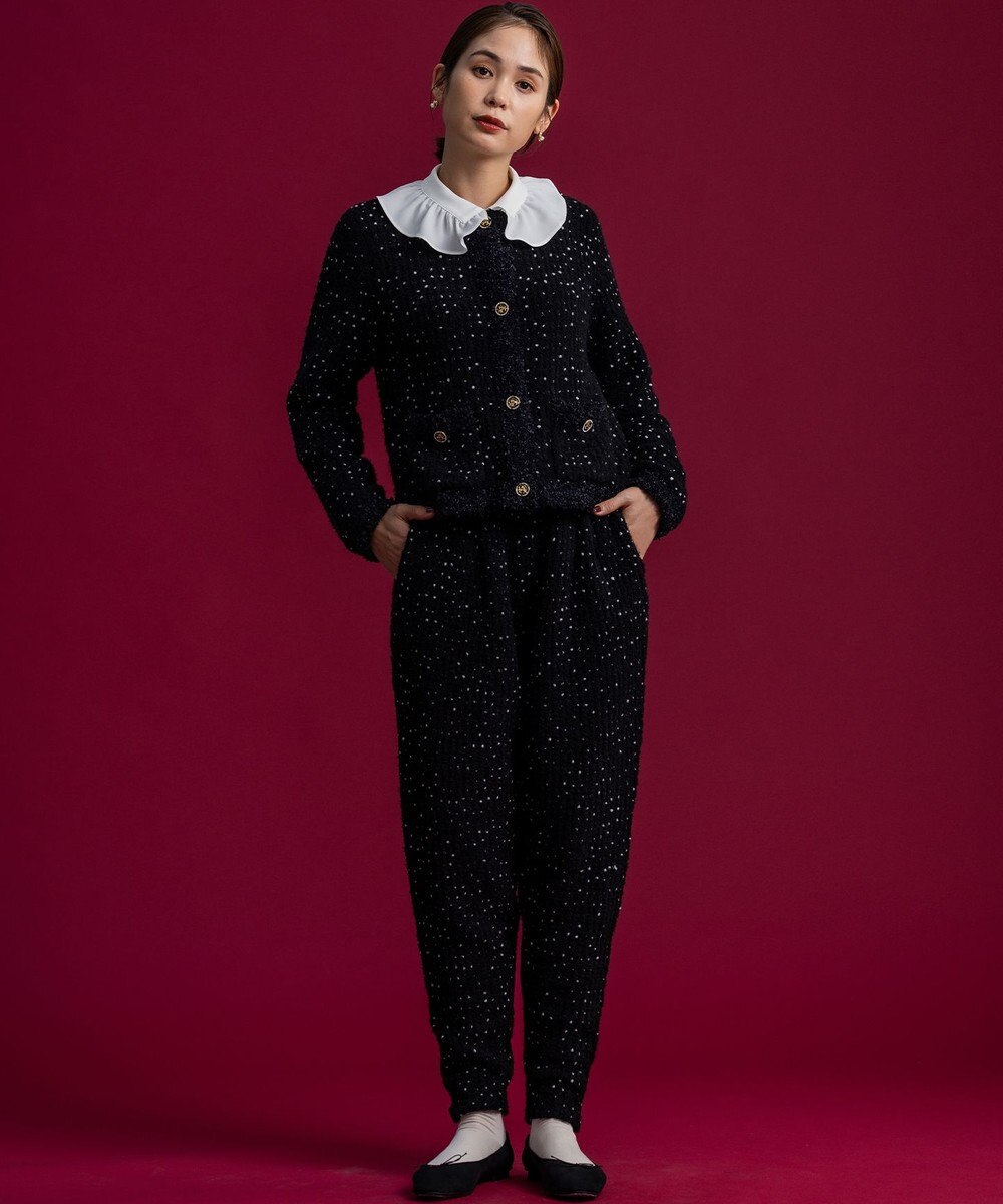 組曲 S 【組曲×setsuko sagittaire】サジテール釦ツイードニットジャケット 