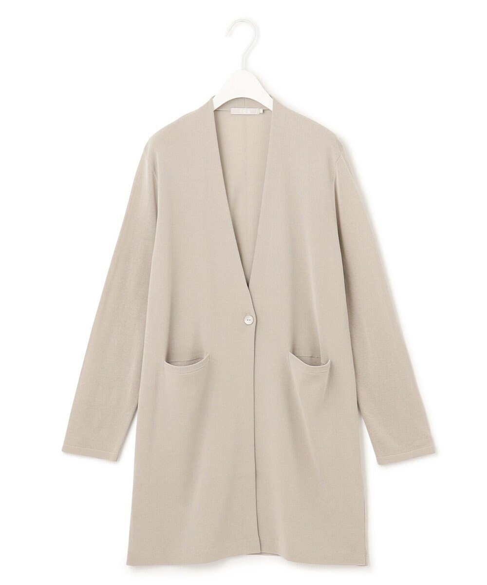 ICB 【洗える】 ドライコットンアセテート ニットジャケット 