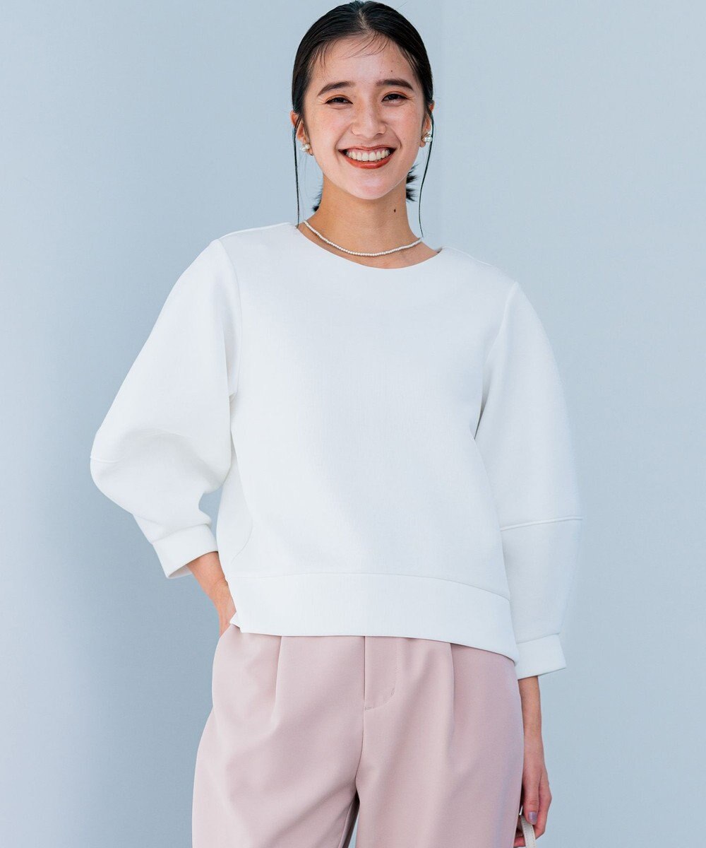 組曲 【WEB限定】パフスリーブ スウェットライクトップス 