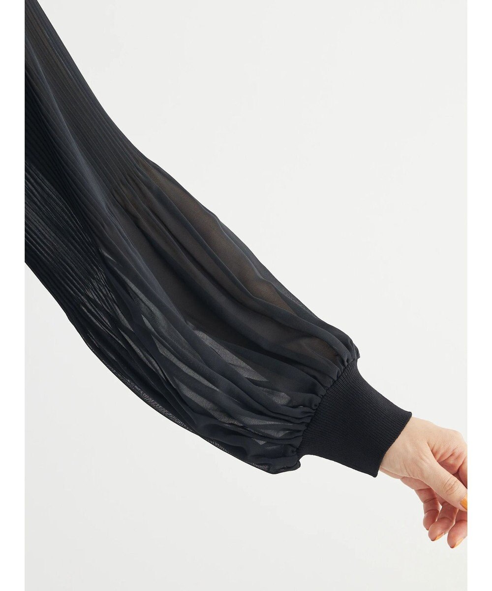 Green Parks プリーツ袖ニットプルオーバー 