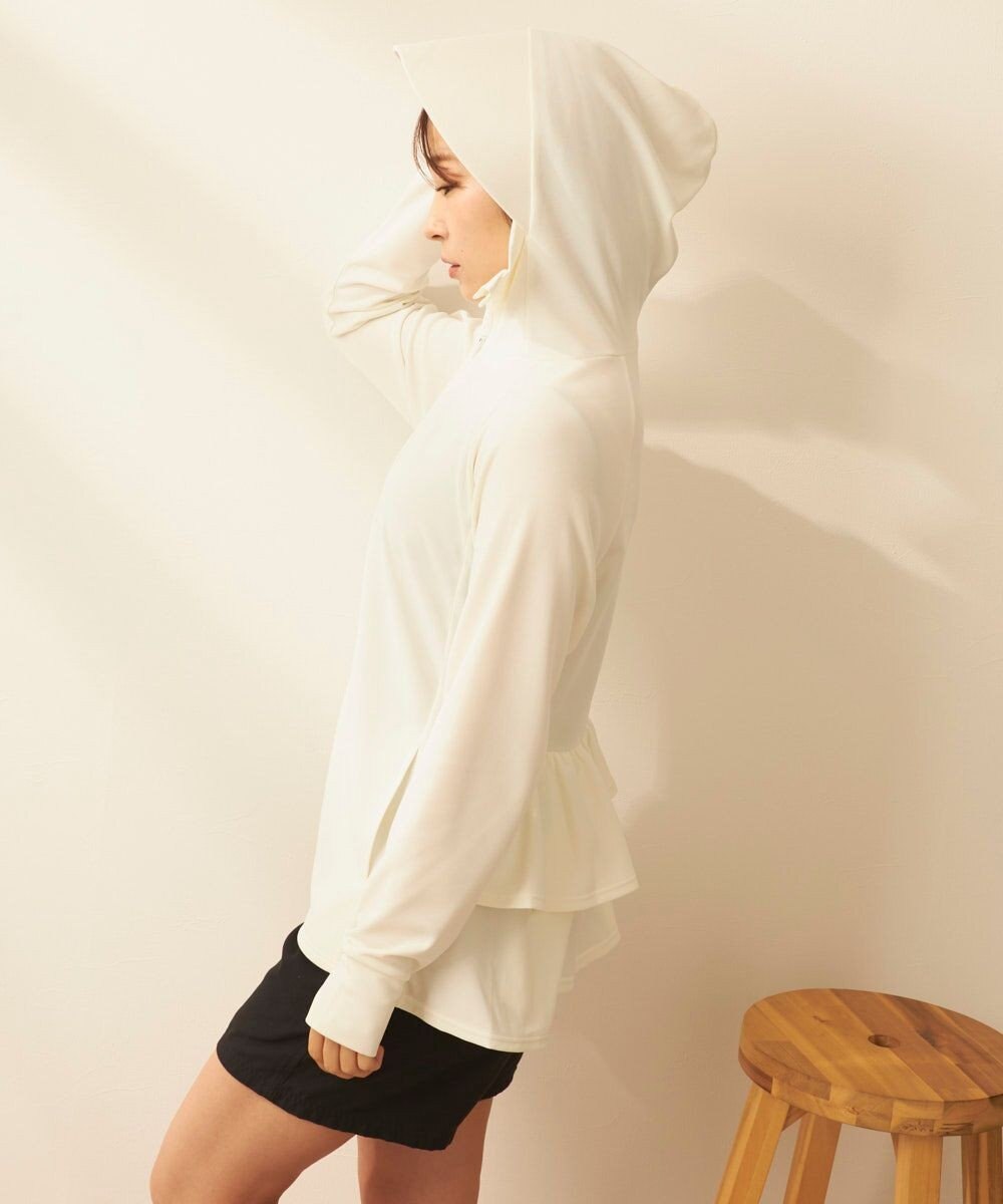 OP／FILA 【ocean pacific】フェイスガード付き バックフリル ラッシュガードパーカー 