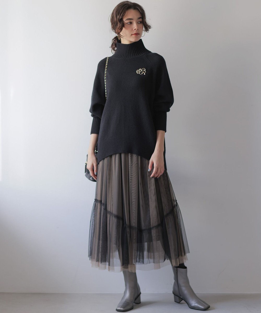 組曲 メタルラインパールポイントブローチ 