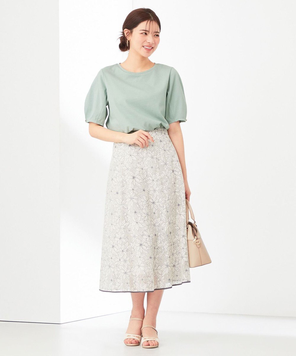 ANY SIS S 【洗える】フラワーレーシーオパール スカート 