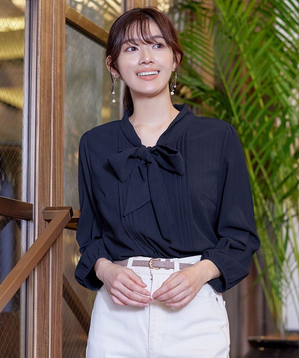 Tiaclasse 【新色追加・洗える】リボンタイブラウス 