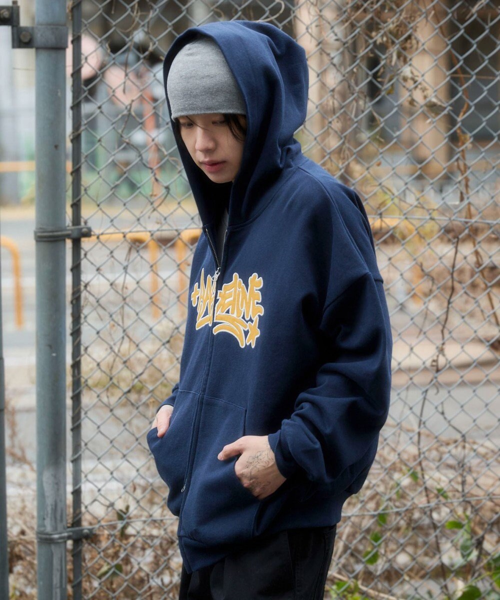 WEGO 【ユニセックス着用ITEM/SMLサイズ展開】グラフィックZIPパーカー 