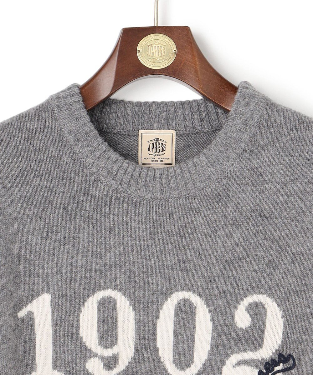 J.PRESS MEN 【NYUZELESS】1902 クルーネックロゴ ニット 